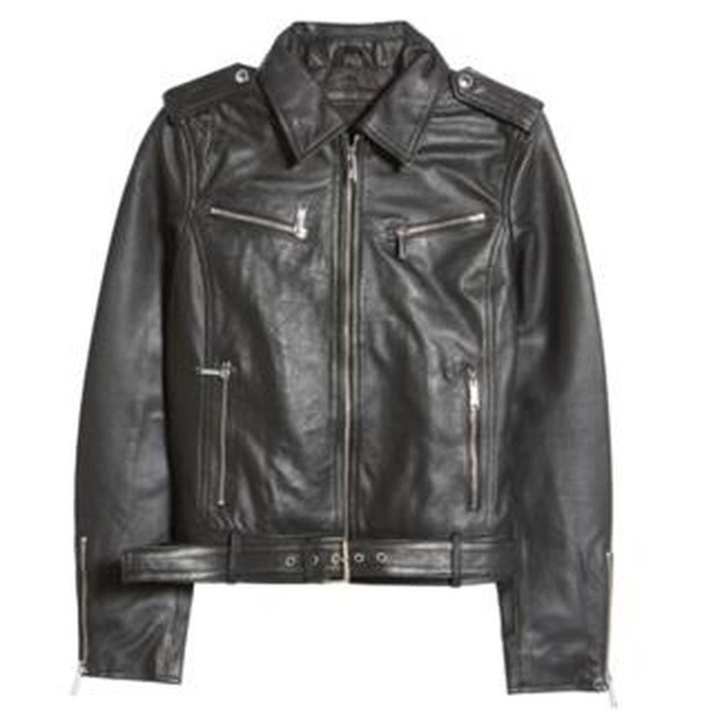 NWT SAM EDELMAN Single Breasted Leather Moto Jacket